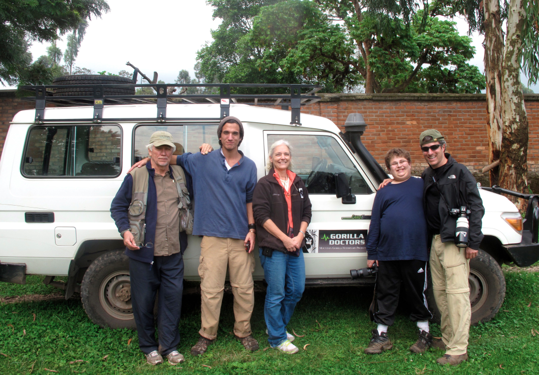 Gorilla Love Attendees Chuck and Max Block, Conservation International's Russ Mittermeier and Son Visit Gorilla Doctors